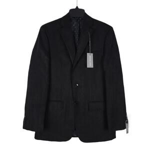 Michael Kors Mens Classic Fit Sport Coat Blazer 40S Black Solid Faux Suede NWT